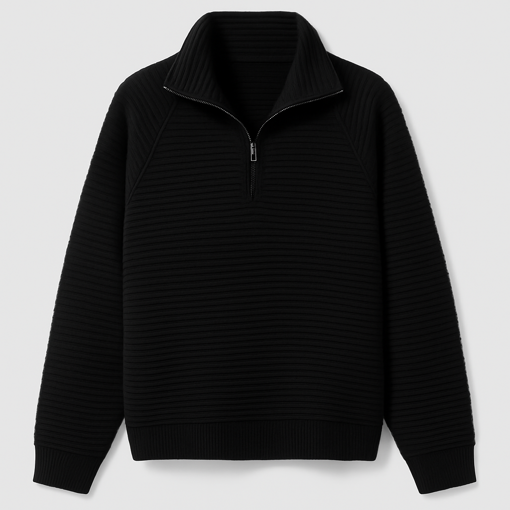 Eva | Dames Gestreepte Trui | Halve Rits