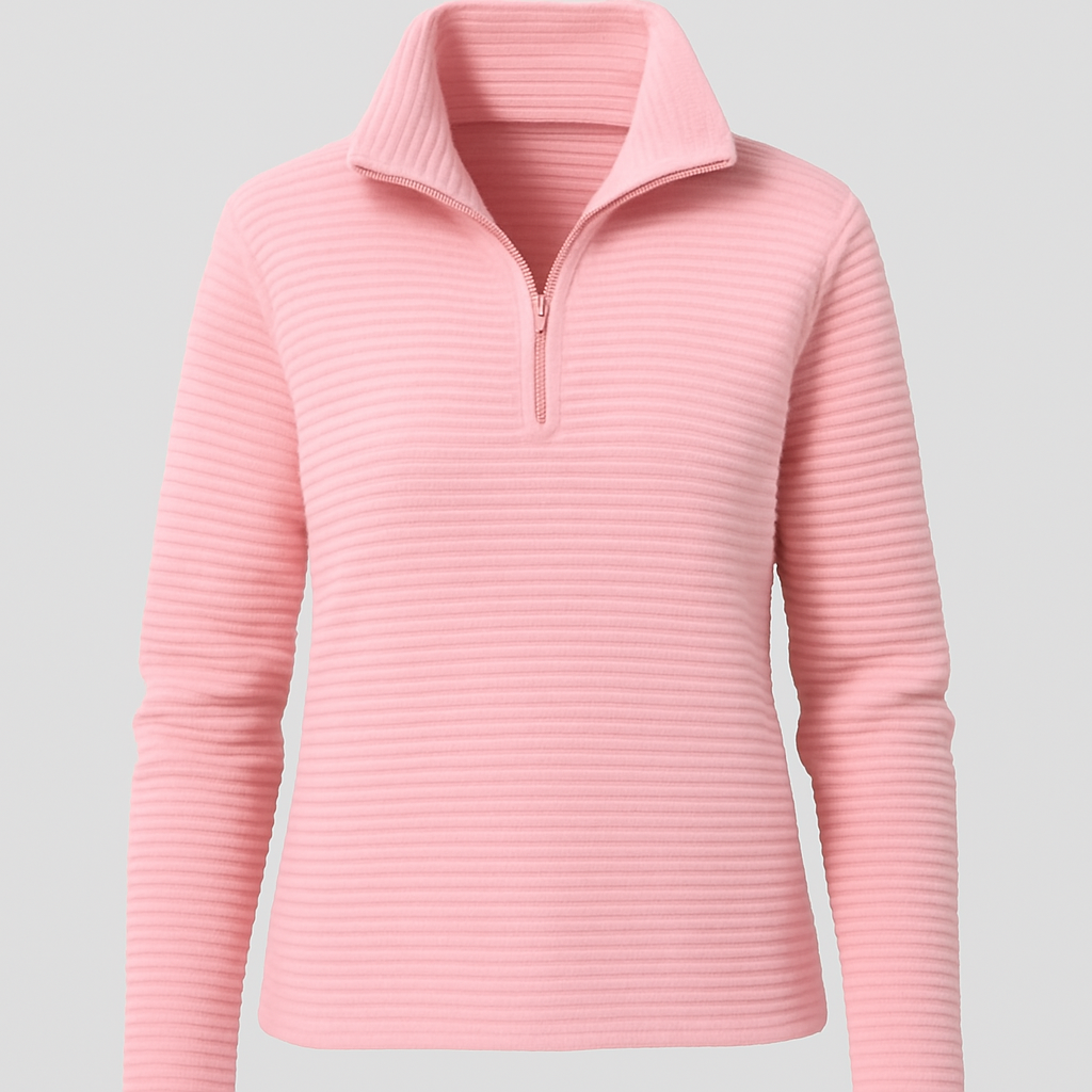 Eva | Dames Gestreepte Trui | Halve Rits