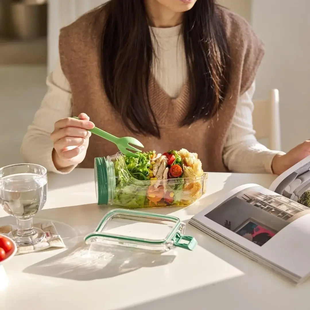 FreshLayer Salad Pod met Zijklep en Saus-cup