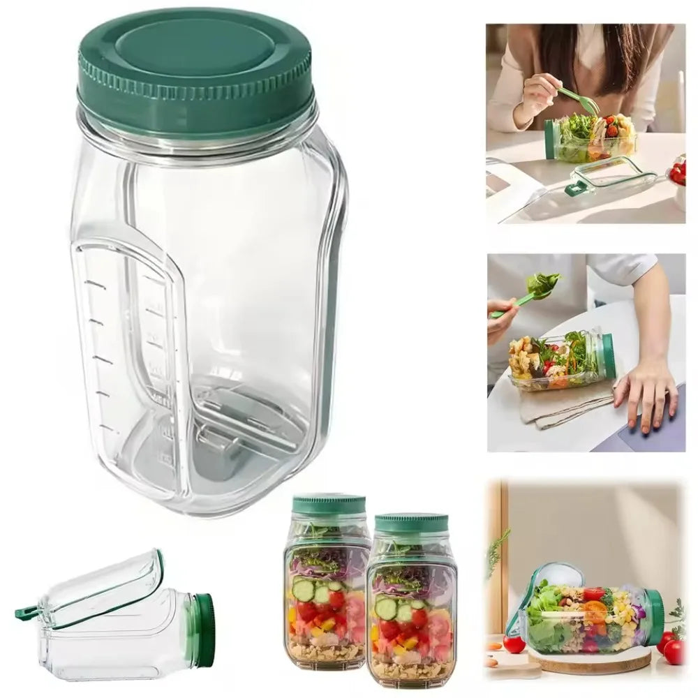 FreshLayer Salad Pod met Zijklep en Saus-cup