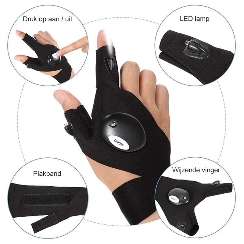Lightwork™ Pro LED Handschoen - De zaklamp die je niet laat vallen