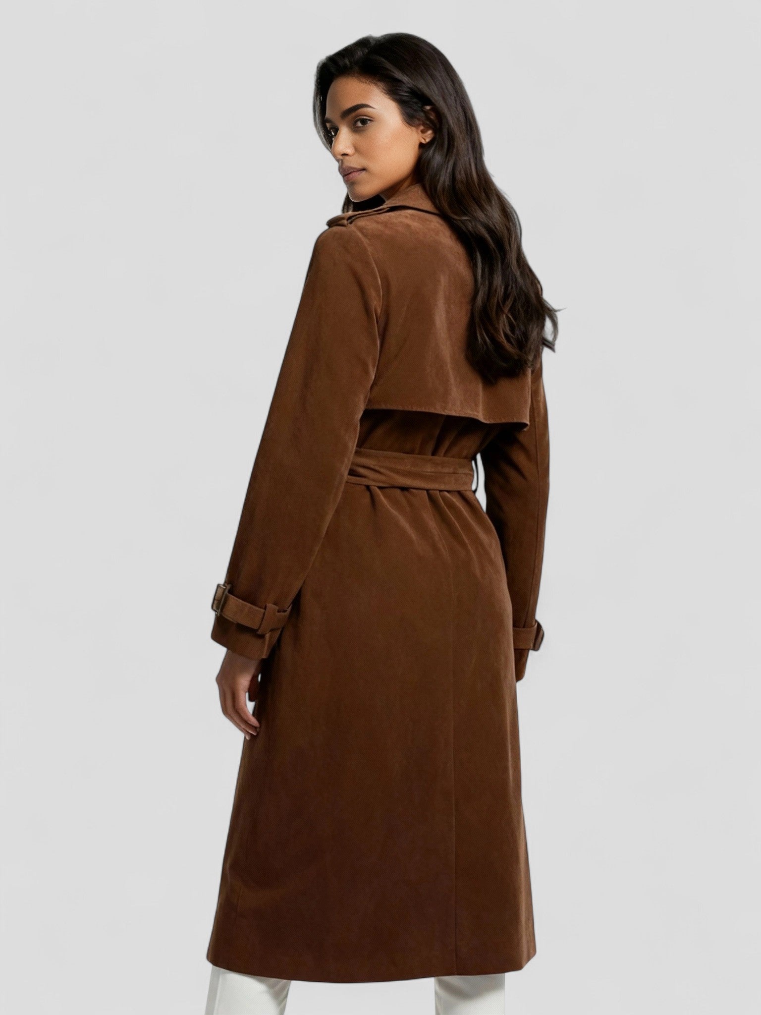 Sophia | Elegante Dames Trenchcoat | Suède Lang Model