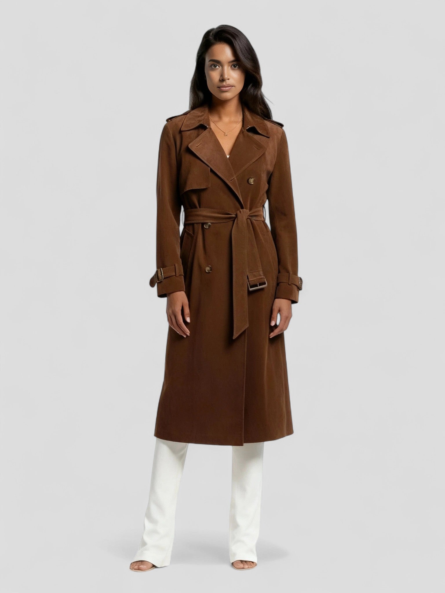 Sophia | Elegante Dames Trenchcoat | Suède Lang Model