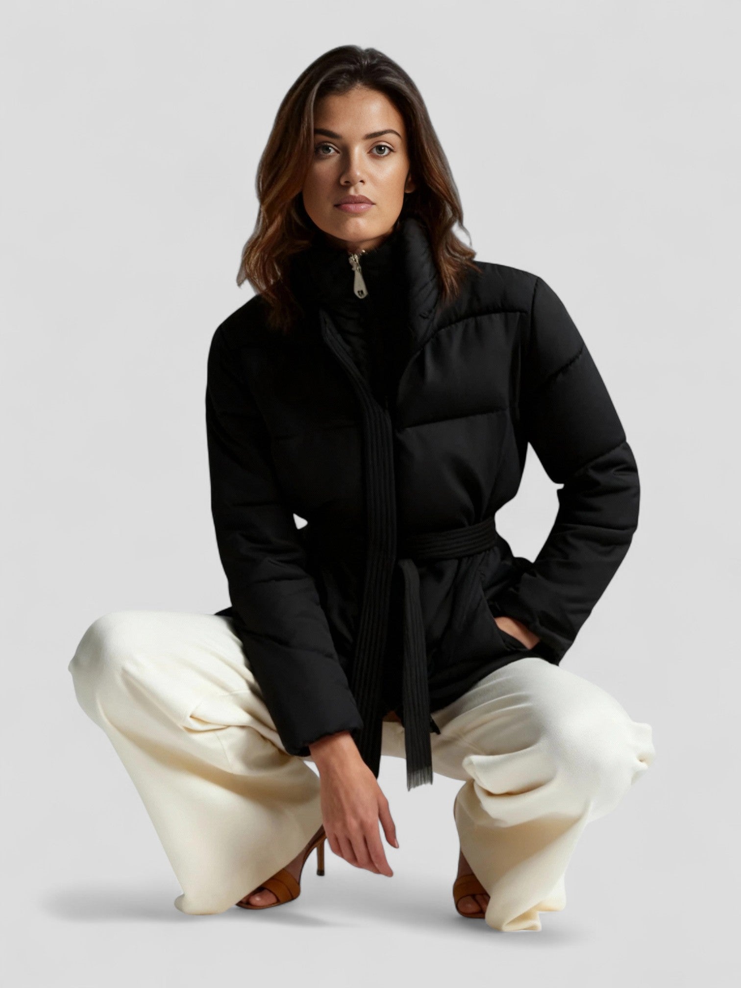 Emma | Warme Damesparka | Winterjas met Riem