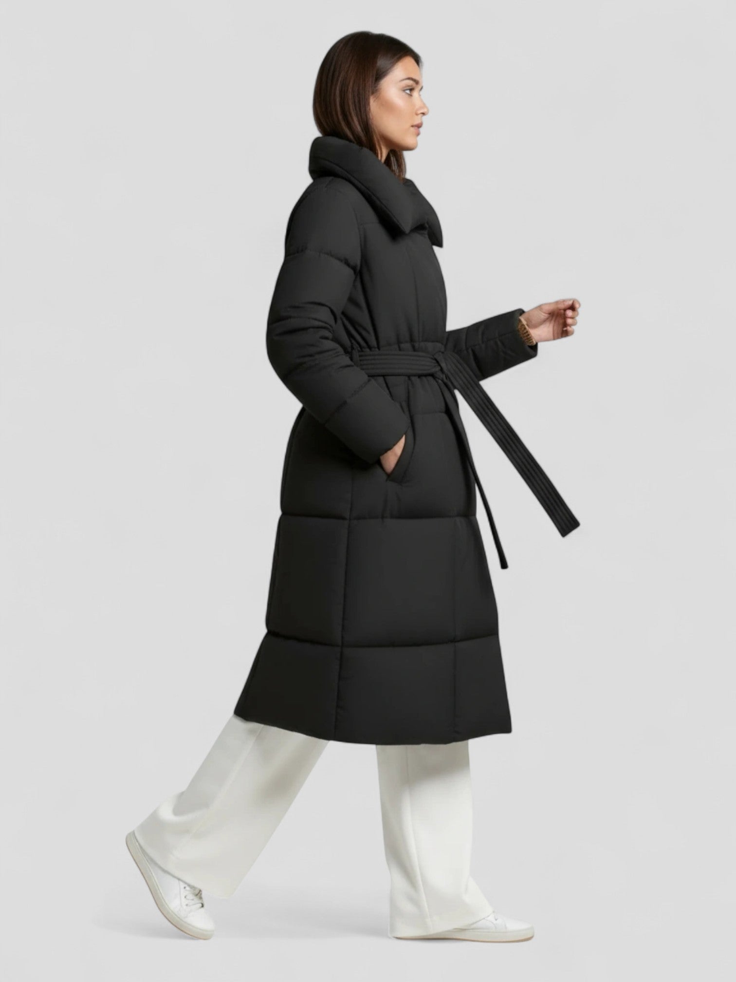 Layla | Stijlvolle Dames Winterjas | Lang Model met Riem