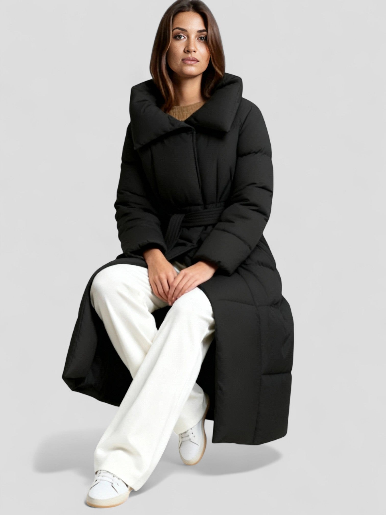 Layla | Stijlvolle Dames Winterjas | Lang Model met Riem
