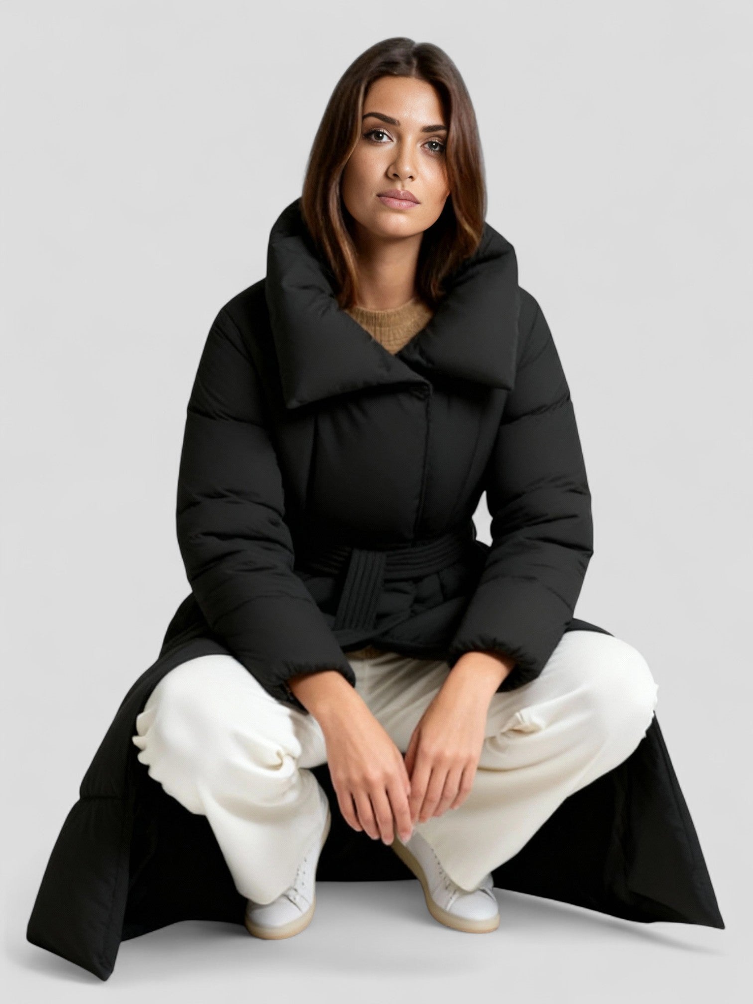 Layla | Stijlvolle Dames Winterjas | Lang Model met Riem