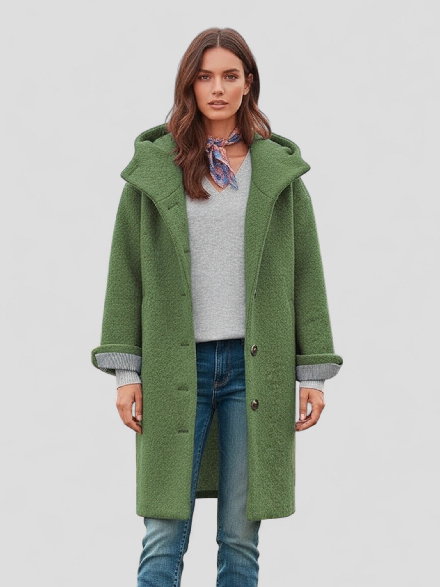 Malena | Dames Lange Winterjas | Warme Wolblend & Winddichte Elegant