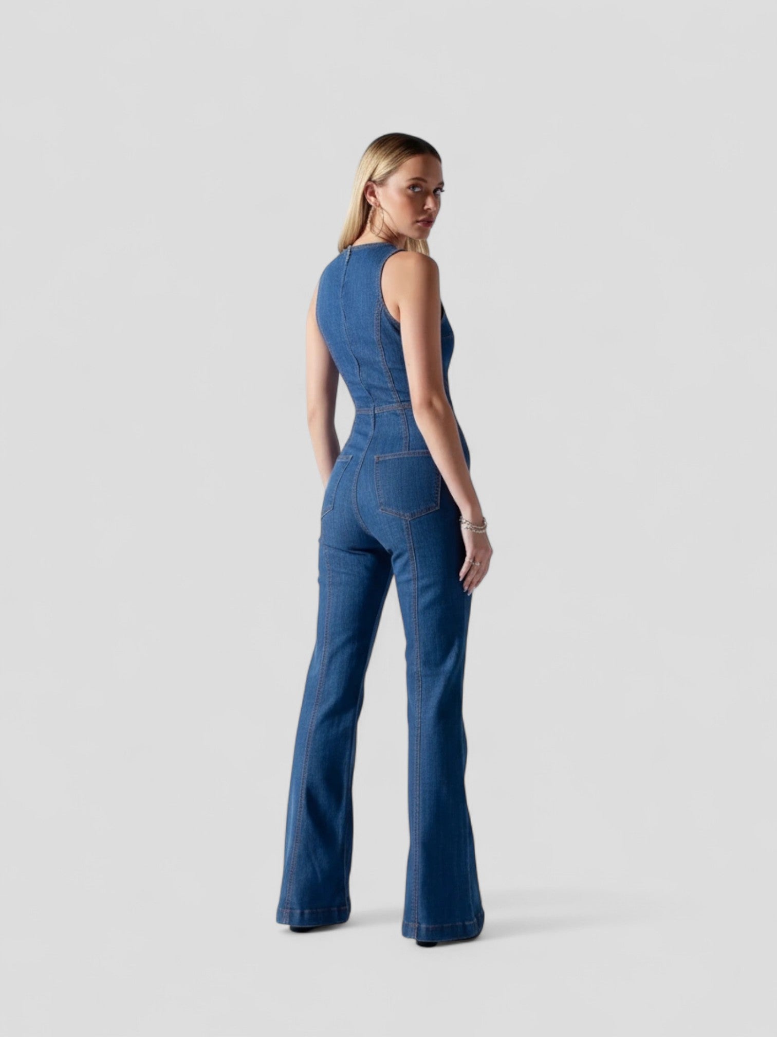 Alessia | Dames Denim Jumpsuit | Vintage Overal met Moderne Elegantie