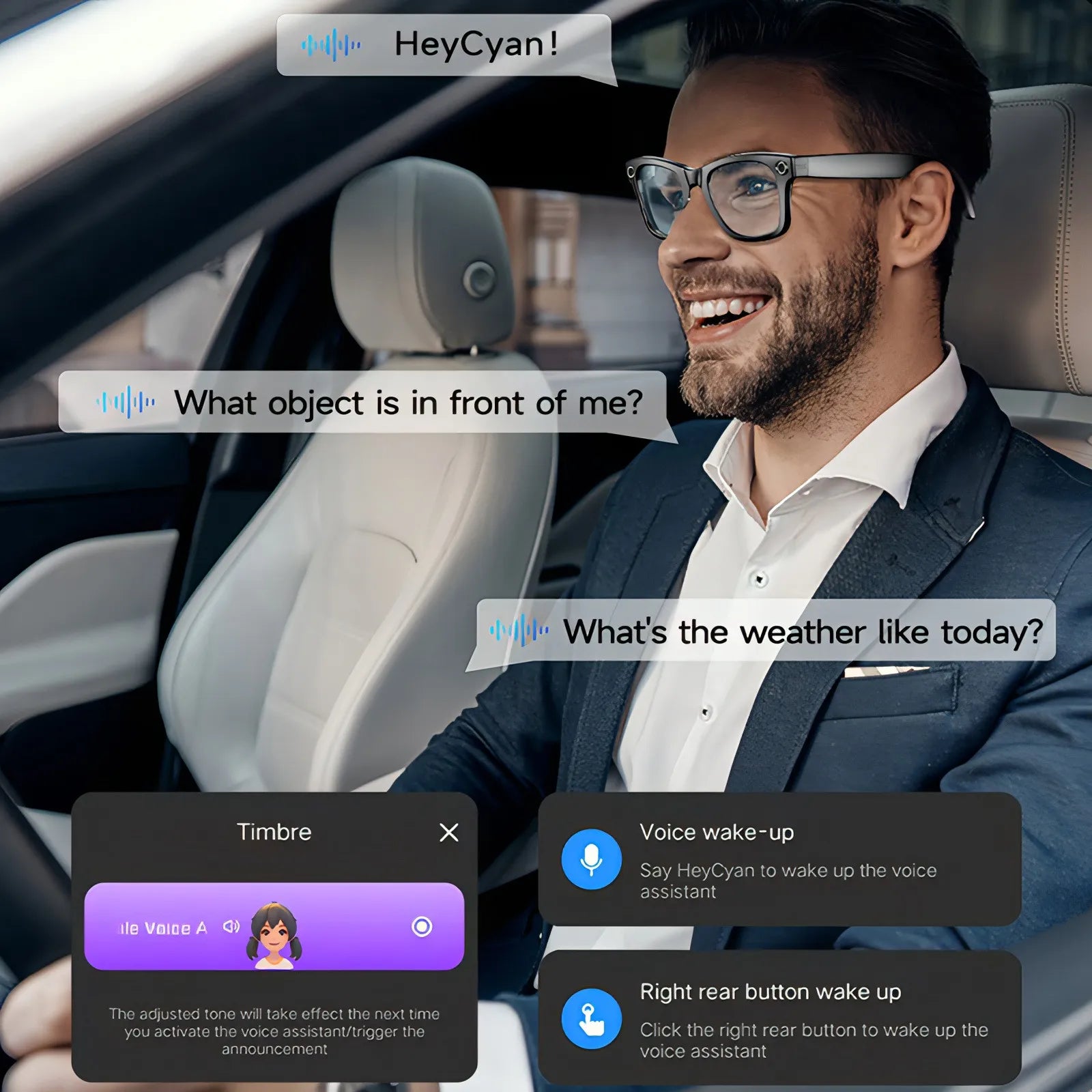 VisionX Smart Glasses – Smart Bril met Camera & AI